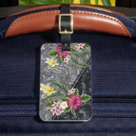 Hawaiian Monstera Tapa und Hibiskus Gepäckanhänger