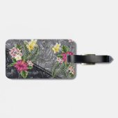 Hawaiian Monstera Tapa und Hibiskus Gepäckanhänger (Rückseite horizontal)