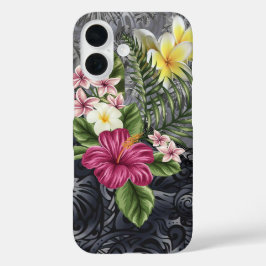 Hawaiian Monstera Tapa und Hibiskus Phone Case