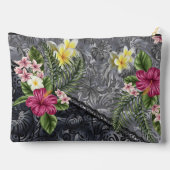 Hawaiian Monstera Tapa und Hibiskus Zubehörtasche (Rückseite)