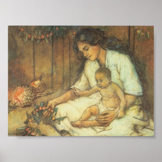 Hawaiian Mother and Child - Charles W. Bartlett Poster (Vorne)