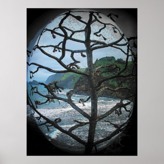 Hawaiian Ocean Beach Tree Foto Spotlight Poster (Vorne)
