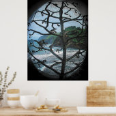 Hawaiian Ocean Beach Tree Foto Spotlight Poster (Küche)