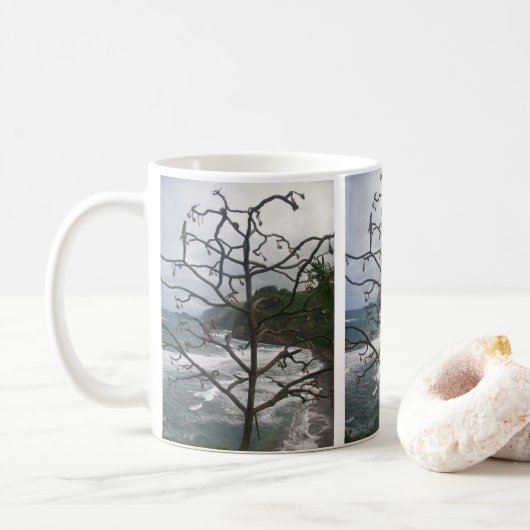 Hawaiian Ocean Beach Tree Foto View Kaffeetasse (Mit Donut)