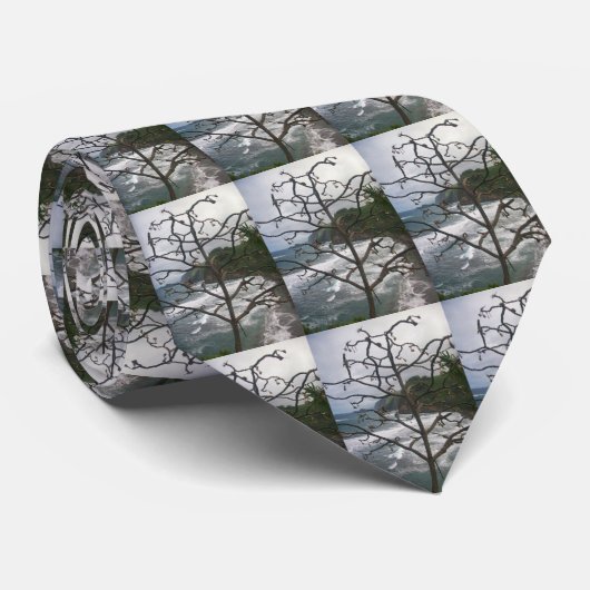 Hawaiian Ocean Beach Tree Foto View Krawatte (Gerollt)