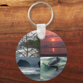 Hawaiian Ocean Beach Tree Foto View Schlüsselanhänger (Rückseite)