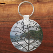Hawaiian Ocean Beach Tree Foto View Schlüsselanhänger (Vorderseite)