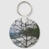 Hawaiian Ocean Beach Tree Foto View Schlüsselanhänger (Rückseite)