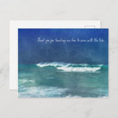 Hawaiian Ocean Quote Waves Aqua Aquamarin Blue Sur Postkarte (Vorne/Hinten)