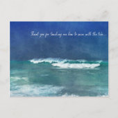 Hawaiian Ocean Quote Waves Aqua Aquamarin Blue Sur Postkarte (Vorderseite)
