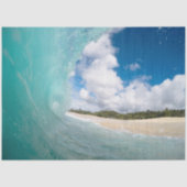 Hawaiian Ocean Wave Beach Aqua Blue Seidenpapier (Vorderseite)