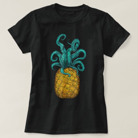 Hawaiian Octopus Ananas Aloha Beach Hawaii Summ T-Shirt (Design vorne)