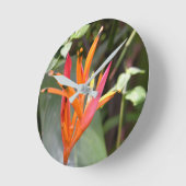 Hawaiian Orange Bird of Paradise Blume Square Runde Wanduhr (Winkel)