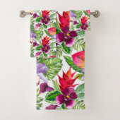 Hawaiian orchid bath towel set (Insitu)