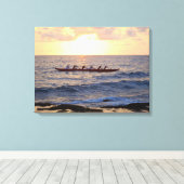 Hawaiian Outrigger Canoe bei Sunset Leinwanddruck (Insitu (Holzboden))
