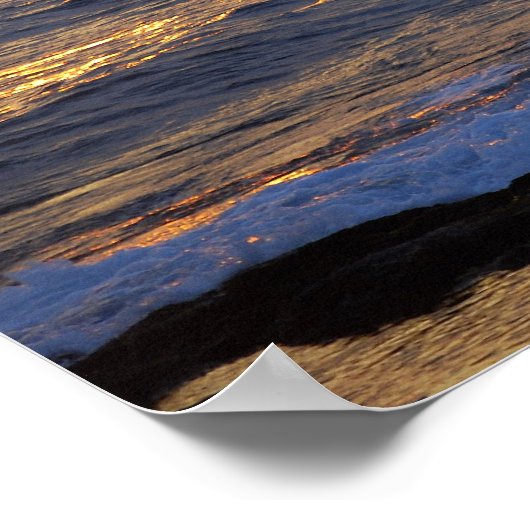 Hawaiian Outrigger Canoe bei Sunset Poster (Ecke)