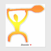 Hawaiian Paddle Man Petroglyph Aufkleber (Blatt)