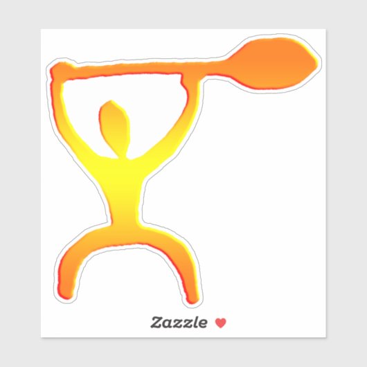 Hawaiian Paddle Man Petroglyph Aufkleber (Blatt)