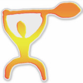 Hawaiian Paddle Man Petroglyph Aufkleber (Vorderseite)