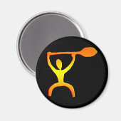Hawaiian Paddle Man Petroglyph - Magnet (Vorderseite/Rückseite)