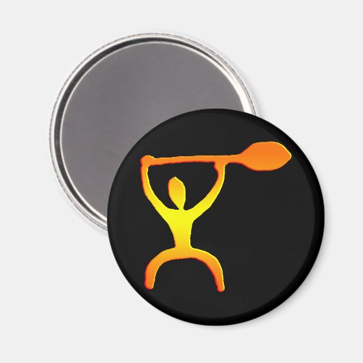 Hawaiian Paddle Man Petroglyph - Magnet (Vorderseite/Rückseite)