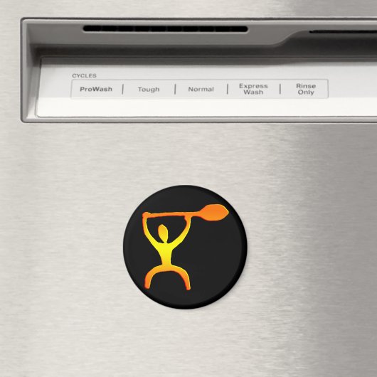 Hawaiian Paddle Man Petroglyph - Magnet (In Situ (Geschirrspüler))