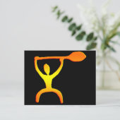 Hawaiian Paddle Man Petroglyph - Postcard Postkarte (Stehend Vorderseite)