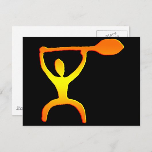 Hawaiian Paddle Man Petroglyph - Postcard Postkarte (Vorne/Hinten)