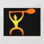 Hawaiian Paddle Man Petroglyph - Postcard Postkarte (Vorderseite)