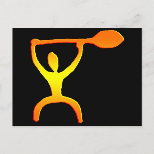 Hawaiian Paddle Man Petroglyph - Postcard Postkarte (Vorderseite)