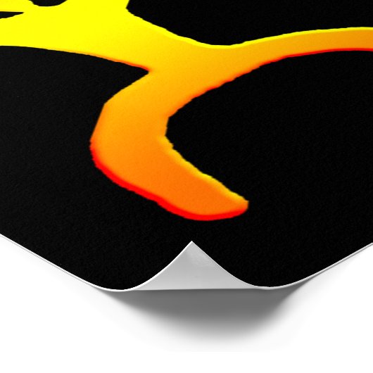 Hawaiian Paddle Man Petroglyph Print Poster (Ecke)