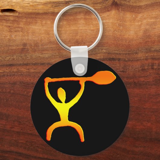 Hawaiian Paddle Man Petroglyph - Schlüsselanhänger (Vorderseite)