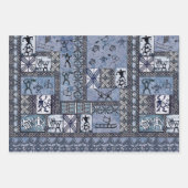 Hawaiian Paddleman Petroglyph Tapa Gift Wrap Geschenkpapier Set (Vorderseite 2)