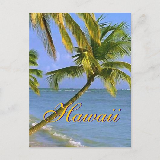 Hawaiian Palm Tree Script Postkarten (Vorderseite)
