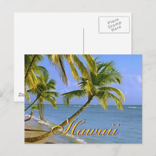 Hawaiian Palm Tree Script Postkarten (Vorne/Hinten)