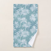 Hawaiian Palm Tree Silhouette Muster Aquamarin ID1 Badhandtuch Set (Handtuch)