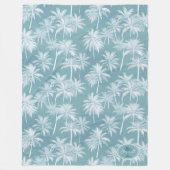 Hawaiian Palm Tree Silhouette Muster Aquamarin ID1 Fleecedecke (Vorderseite)