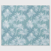 Hawaiian Palm Tree Silhouette Muster Aquamarin ID1 Geschenkpapier (Flach)