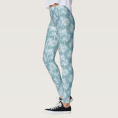 Hawaiian Palm Tree Silhouette Muster Aquamarin ID1 Leggings (Links)