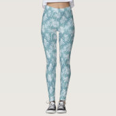 Hawaiian Palm Tree Silhouette Muster Aquamarin ID1 Leggings (Vorderseite)
