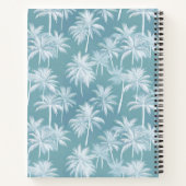 Hawaiian Palm Tree Silhouette Muster Aquamarin ID1 Notizblock (Rückseite)