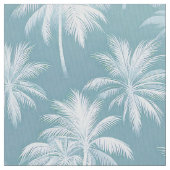 Hawaiian Palm Tree Silhouette Muster Aquamarin ID1 Stoff (Nahaufnahme)