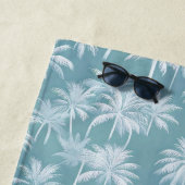 Hawaiian Palm Tree Silhouette Muster Aquamarin ID1 Strandtuch (Beispiel)