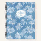 Hawaiian Palm Tree Silhouette Muster Blue ID1093 Notizblock (Vorderseite)