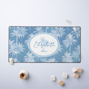 Hawaiian Palm Tree Silhouette Muster Blue ID1093 Schreibtischunterlage