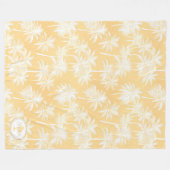 Hawaiian Palm Tree Silhouette Muster Gold ID1093 Fleecedecke (Vorderseite (Horizontal))