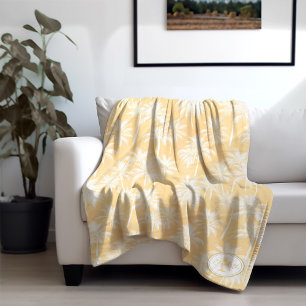 Hawaiian Palm Tree Silhouette Muster Gold ID1093 Fleecedecke