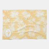 Hawaiian Palm Tree Silhouette Muster Gold ID1093 Geschirrtuch (Horizontal)