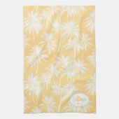 Hawaiian Palm Tree Silhouette Muster Gold ID1093 Geschirrtuch (Vertikal)