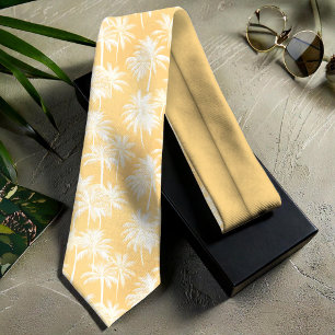 Hawaiian Palm Tree Silhouette Muster Gold ID1093 Krawatte